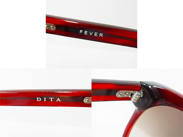 実際に弊社で買取させて頂いた【未使用】DITA/ディータ FEVER/フィーバー 15004Cサングラス/赤の画像 2枚目