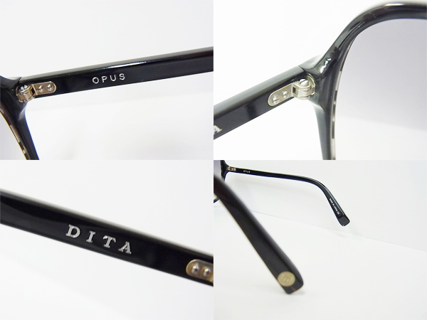 実際に弊社で買取させて頂いたDITA/ディータ OPUS/オーパス 15000A スクエア型サングラス/黒の画像 2枚目