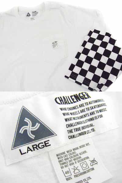 実際に弊社で買取させて頂いたチャレンジャー×フラグメント 12SS Q/T CHECKER TEE/Tシャツ Lの画像 2枚目