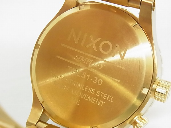 実際に弊社で買取させて頂いたNIXON/ニクソン 51-30 オールゴールド/金 腕時計 A057-502の画像 1枚目