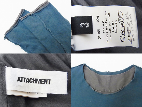 実際に弊社で買取させて頂いたATTACHMENT/アタッチメント レイヤードTシャツ ネイビー系 3の画像 2枚目