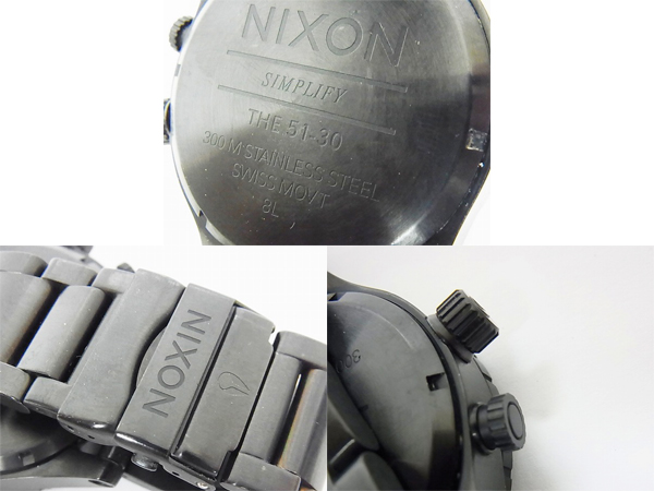 実際に弊社で買取させて頂いたNIXON/ニクソン THE 51-30 ALL BLACK アナログ腕時計 A058001の画像 2枚目