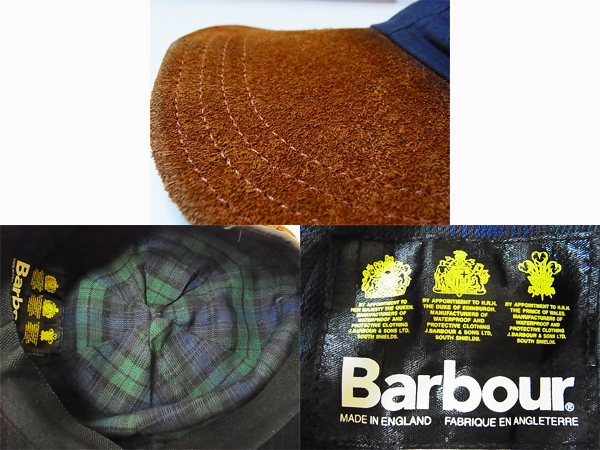 実際に弊社で買取させて頂いたBARBOUR/バブアー レザー切り替え 英国製 スポーツキャップ の画像 2枚目