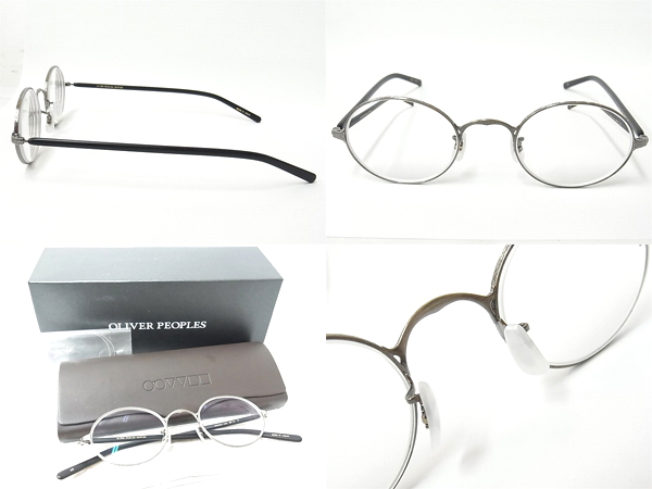 実際に弊社で買取させて頂いたOLIVER PEOPLES/オリバーピープルズ OP-5 メガネフレーム 黒銀の画像 1枚目