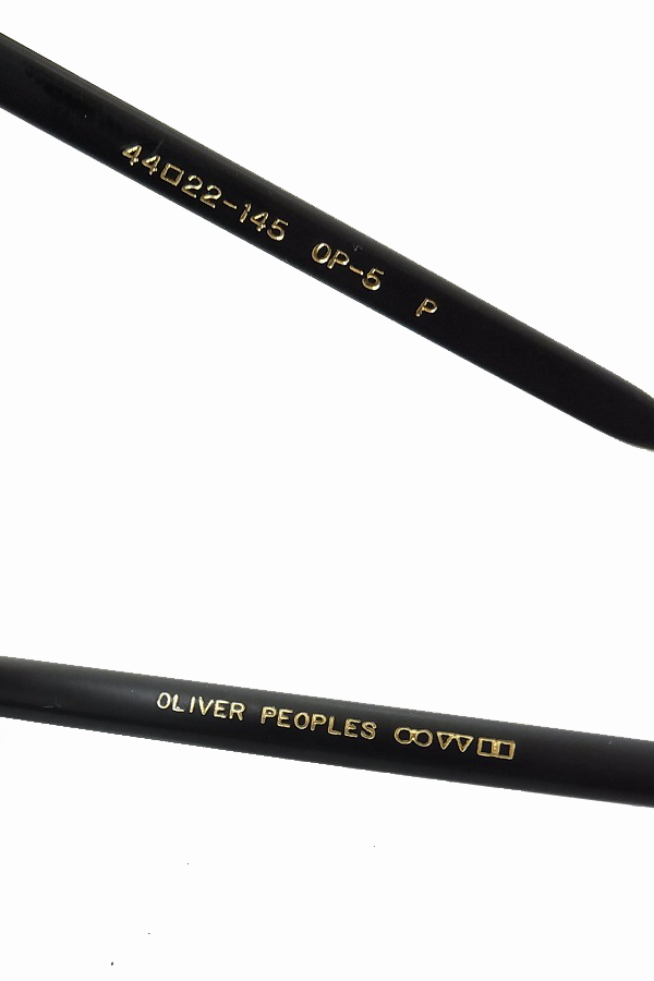 実際に弊社で買取させて頂いたOLIVER PEOPLES/オリバーピープルズ OP-5 メガネフレーム 黒銀の画像 2枚目