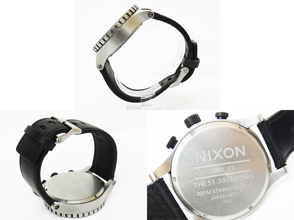 実際に弊社で買取させて頂いたNIXON/ニクソン THE 51-30 クロノレザー/A124479 クォーツ腕時計の画像 1枚目