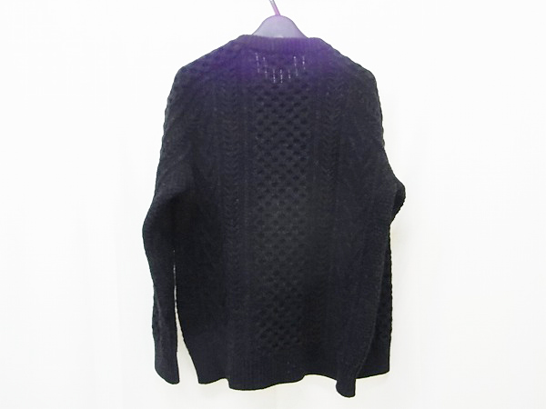 実際に弊社で買取させて頂いたクーティー 14AW Fisherman Sweater ウールセーター 黒系 Lの画像 1枚目
