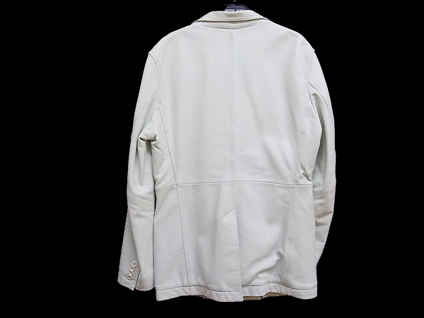 実際に弊社で買取させて頂いたカスタムカルチャー ラムレザーテーラードジャケット 白 48の画像 1枚目