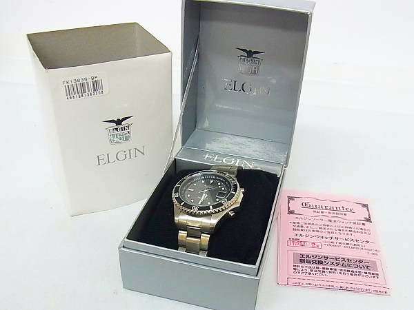 実際に弊社で買取させて頂いたELGIN/エルジン 電波ソーラー デジアナ 腕時計/FK-1363S-APの画像 1枚目