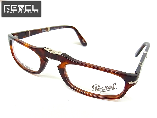 実際に弊社で買取させて頂いた【未使用】Persol 折りたたみ式メガネフレーム デミ柄 1P02886V