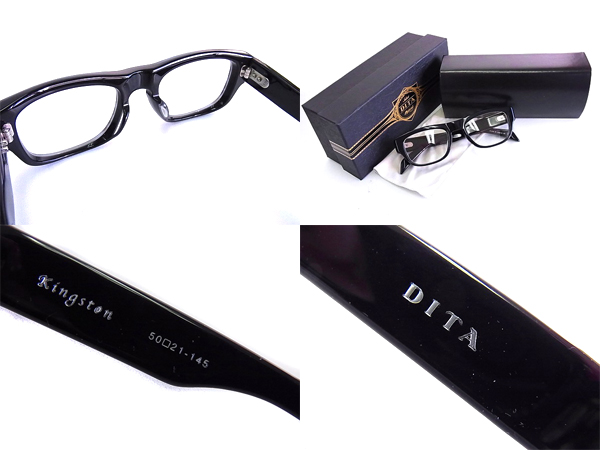 実際に弊社で買取させて頂いた【未使用】DITA/ディータ KINGSTON 2006D 黒縁メガネ ブラックの画像 2枚目