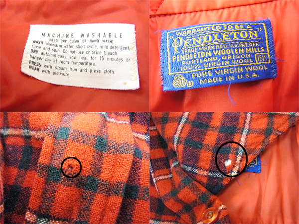 実際に弊社で買取させて頂いたPENDLETON/ペンドルトン 長袖チェックシャツ ウール レッドの画像 2枚目