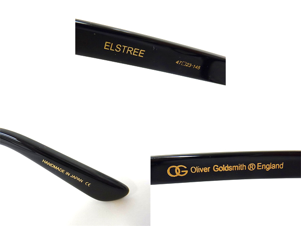 実際に弊社で買取させて頂いた【未使用】Oliver Goldsmith/ELSTREE NERO 黒縁メガネフレームの画像 2枚目