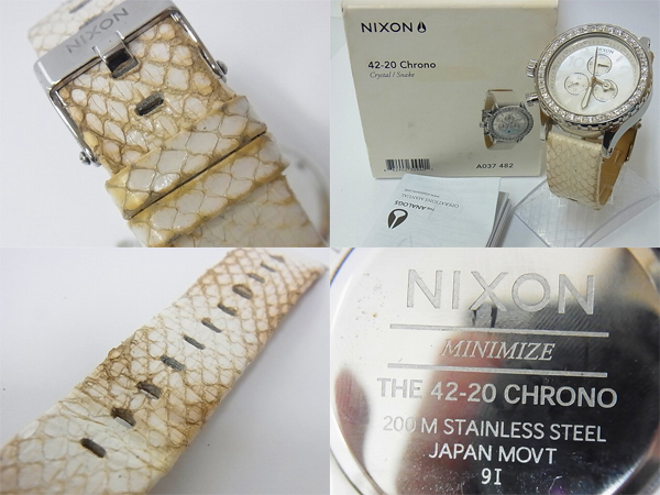 実際に弊社で買取させて頂いたNIXON THE 42-20 CHRONO/クロノ スネーク クリスタル/A037-482の画像 2枚目