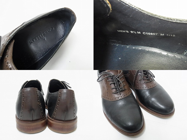 実際に弊社で買取させて頂いたCOLE HAAN/コールハーン サドルシューズ 10897 黒/濃茶/9.5Mの画像 2枚目