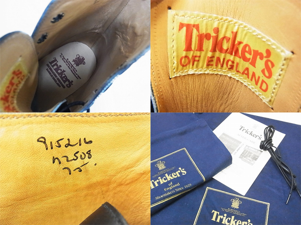 実際に弊社で買取させて頂いた【未使用】Trickers/トリッカーズ M2508 カントリーブーツ 黒 7の画像 2枚目