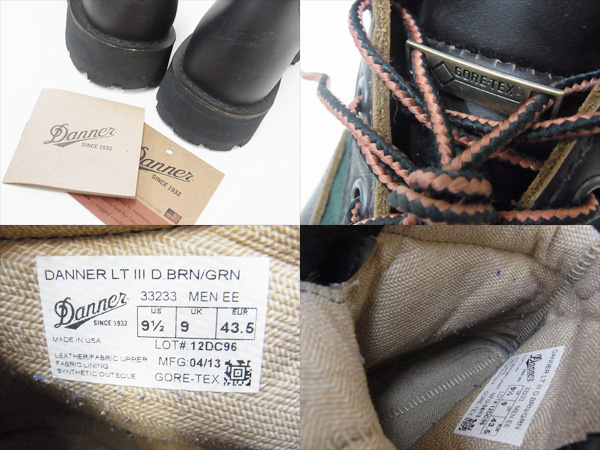 実際に弊社で買取させて頂いたDANNER/ダナー ライト3 ゴアテックスブーツ 33233 緑茶 US-9.5の画像 2枚目