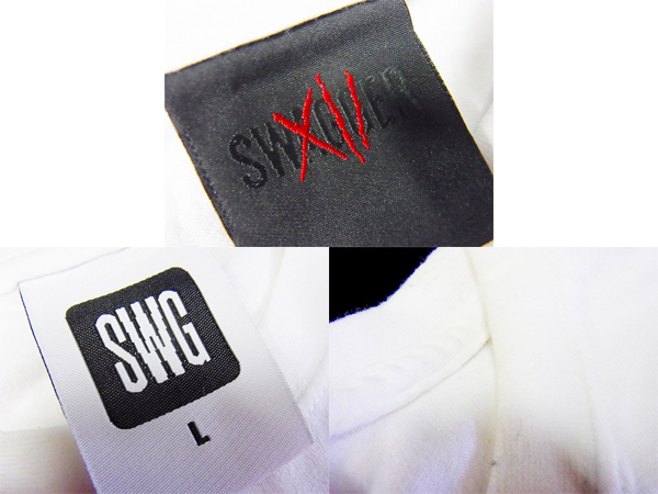 実際に弊社で買取させて頂いたSWAGGER/スワッガー プリント半袖Tシャツ 黒/白 L/X/XL 7点SETの画像 1枚目