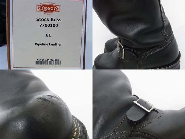 実際に弊社で買取させて頂いたWESCO/ウエスコ BOSS/ボス エンジニアブーツ 黒 7700100/8Eの画像 2枚目