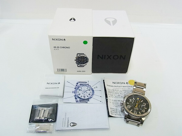 実際に弊社で買取させて頂いたNIXON/ニクソン 48-20 クロノグラフ 腕時計 A486-000の画像 1枚目