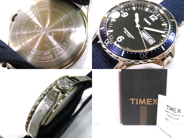 実際に弊社で買取させて頂いたJ.CREW×TIMEX 腕時計/アンドロスウォッチ/CR2016 CELL/紺の画像 3枚目