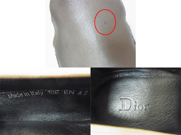 実際に弊社で買取させて頂いたDior HOMME/ディオールオム レザー スリッポンシューズ 43の画像 2枚目