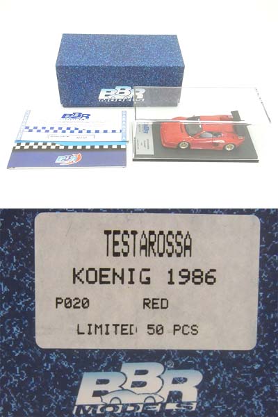 実際に弊社で買取させて頂いた限定 BBR P020 Ferrari Testarossa Koenig 1986年 レッド 1/43の画像 2枚目