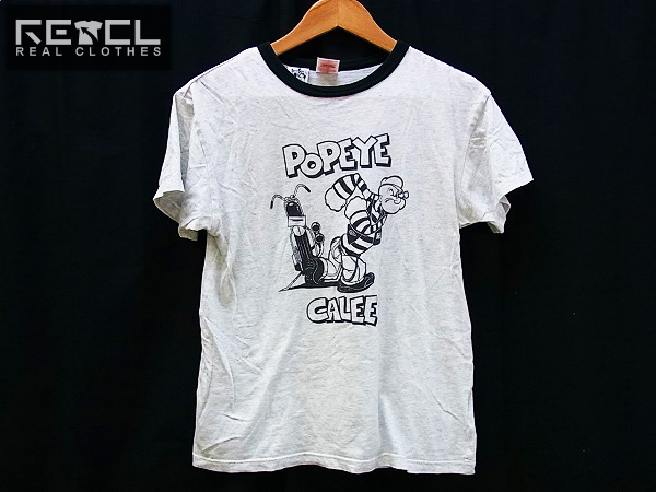 実際に弊社で買取させて頂いたCALEE×POPEYE 11SS コラボハーフスリーブトリムTシャツ/グレーS