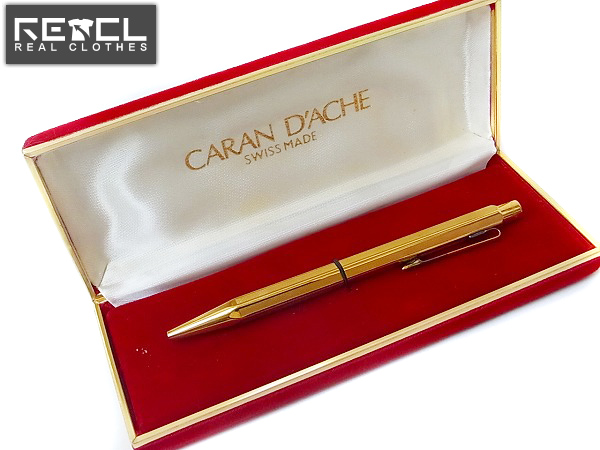 実際に弊社で買取させて頂いたCARAN D'ACHE/カランダッシュ ボールペン ゴールド 筆記用具