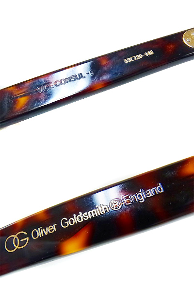 実際に弊社で買取させて頂いたOLIVER GOLDSMITH vice consul-s めがね セルフレーム デミ柄の画像 1枚目