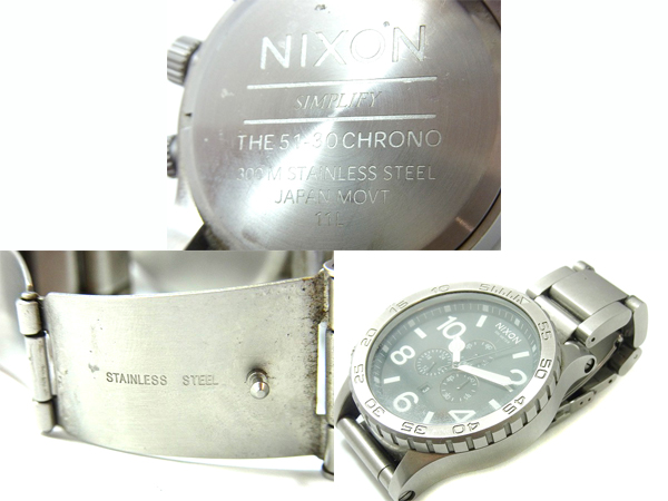 実際に弊社で買取させて頂いたNIXON/ニクソン 腕時計 THE51-30 CHRONO ブラック/NA083000-00の画像 2枚目