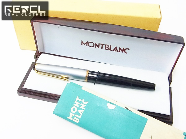 実際に弊社で買取させて頂いたMONT BLANC/モンブラン 万年筆 585 筆記用具 銀x金x黒