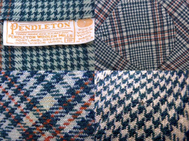 実際に弊社で買取させて頂いたPENDLETON/ペンドルトン ウール/長袖チェック柄シャツ 緑 12の画像 2枚目