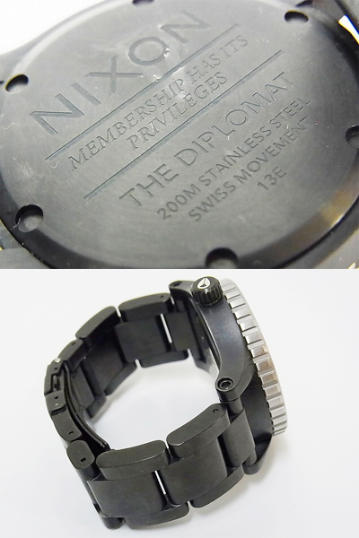 実際に弊社で買取させて頂いたNIXON/ニクソン THE DIPLOMAT アナログ腕時計 ブラックの画像 2枚目