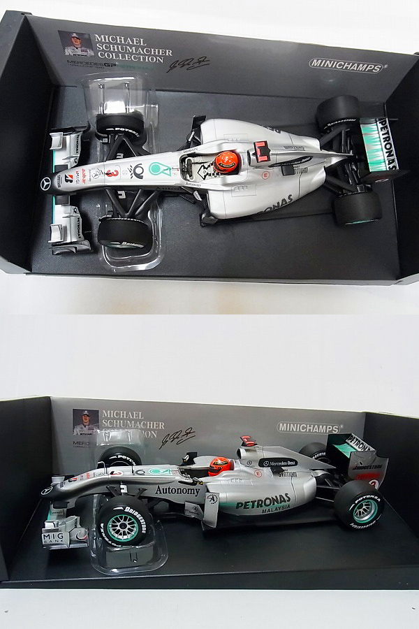 実際に弊社で買取させて頂いたミニチャンプス 1/18 MercedesGP'10 ペトロナス M.シューマッハの画像 1枚目