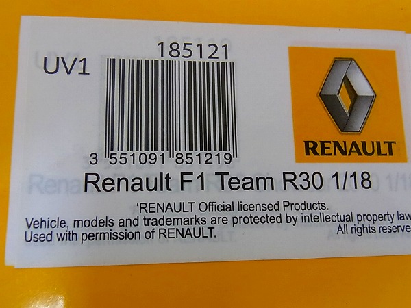 実際に弊社で買取させて頂いたNorev 1/18 RENAULT/ルノー R.クビサ 2010本戦モデル 185121の画像 2枚目