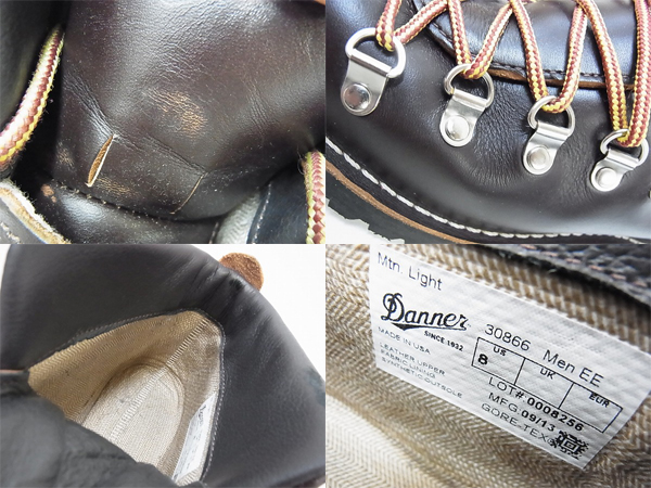 実際に弊社で買取させて頂いたDANNER/ダナー マウンテンライト 革 ダークブラウン 30866/8の画像 2枚目