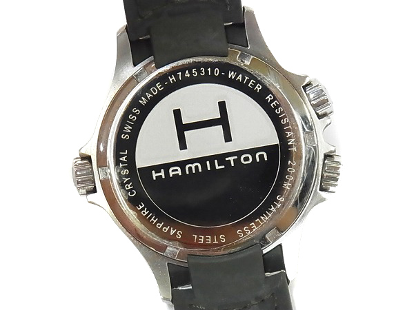 実際に弊社で買取させて頂いたHAMILTON/ハミルトン H74531863 GMT クォーツ カーキネイビーの画像 4枚目