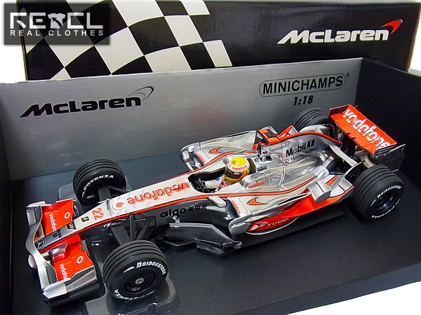 実際に弊社で買取させて頂いたミニチャンプス 1/18 McLaren Mercedes MP4-23 L.ハミルトン'08