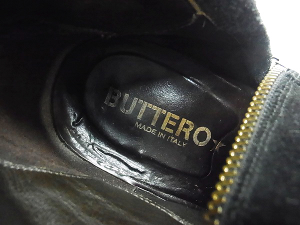 実際に弊社で買取させて頂いたBUTTERO/ブッテロ サイドジップスエードレザーブーツ/ブラックの画像 5枚目