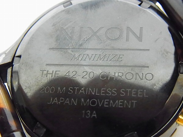 実際に弊社で買取させて頂いたNIXON/ニクソン THE42-20 CHRONO/クロノ べっ甲柄/A037-679の画像 2枚目