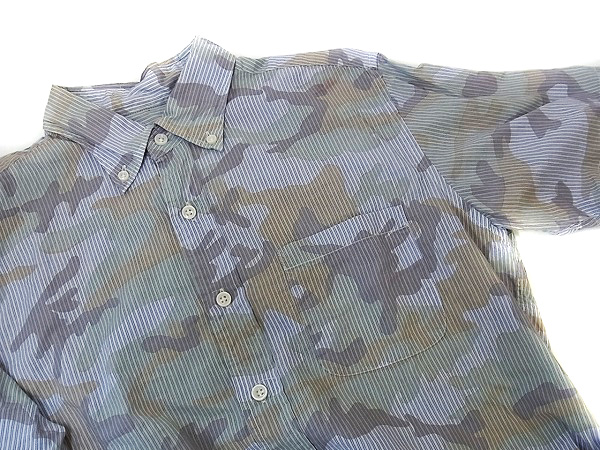 実際に弊社で買取させて頂いたSOPHNET/ソフネット CAMOUFLAGE STRIPE B.D SHIRT半袖シャツ/Mの画像 4枚目