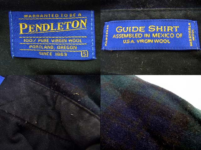 実際に弊社で買取させて頂いたPENDLETON/ペンドルトン ウール100％ 長袖チェックシャツ 緑 S の画像 2枚目