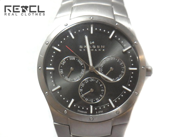 実際に弊社で買取させて頂いたSKAGEN/スカーゲン 腕時計 Denmark クロノ/黒×銀/J434STLDW