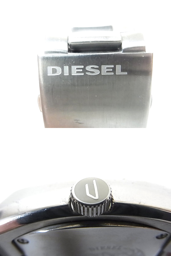 実際に弊社で買取させて頂いたDIESEL/ディーゼル クォーツ腕時計 スクエア シルバー DZ-4063の画像 2枚目