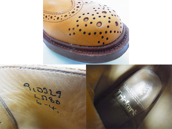 実際に弊社で買取させて頂いたTricker's/トリッカーズカントリーブーツウイングチップL5180/6の画像 2枚目