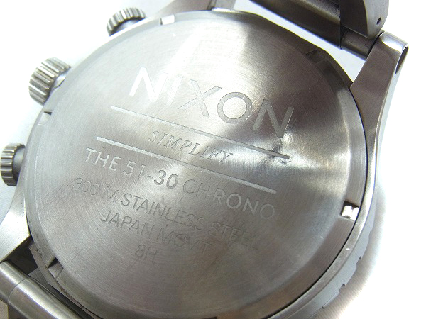 実際に弊社で買取させて頂いたNIXON/ニクソン 腕時計 THE 51-30 CHRONO/シルバー×ホワイトの画像 1枚目