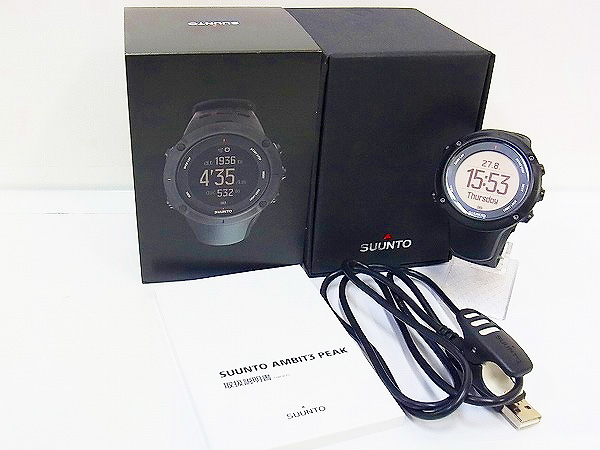 実際に弊社で買取させて頂いたSUUNTO/スント AMBIT3 PEAK BLACK Bluetooth搭載 黒 腕時計の画像 1枚目