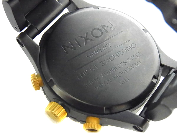 実際に弊社で買取させて頂いたNIXON/ニクソン 腕時計 ブラック×ゴールド/51-30 A083-1041の画像 1枚目