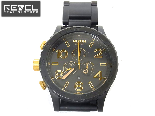 実際に弊社で買取させて頂いたNIXON/ニクソン 腕時計 ブラック×ゴールド/51-30 A083-1041